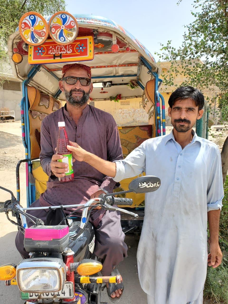 A worker receiving refreshment support