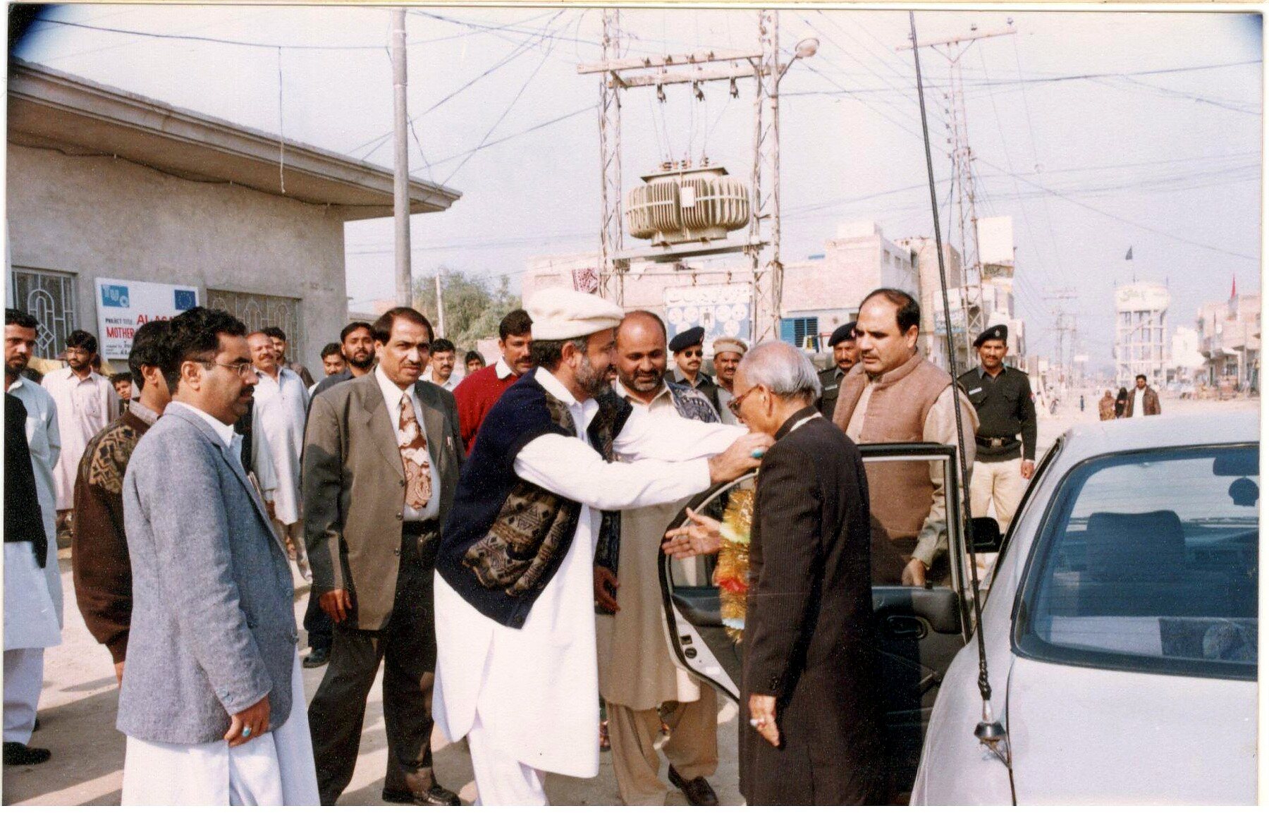 Community representatives welcoming visitors during an education programme visit