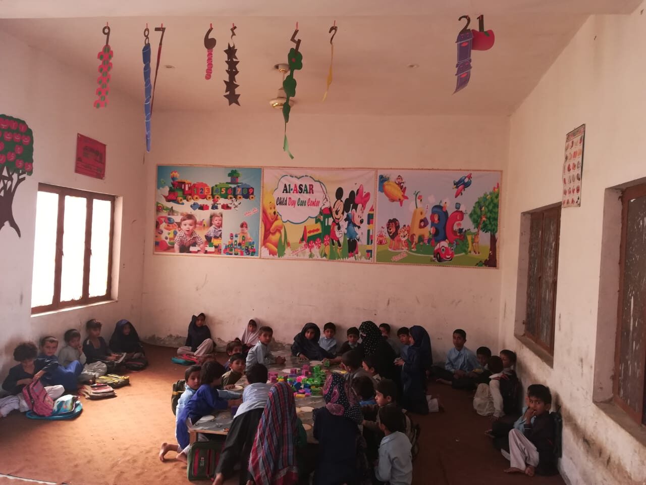 Young children in an early learning classroom